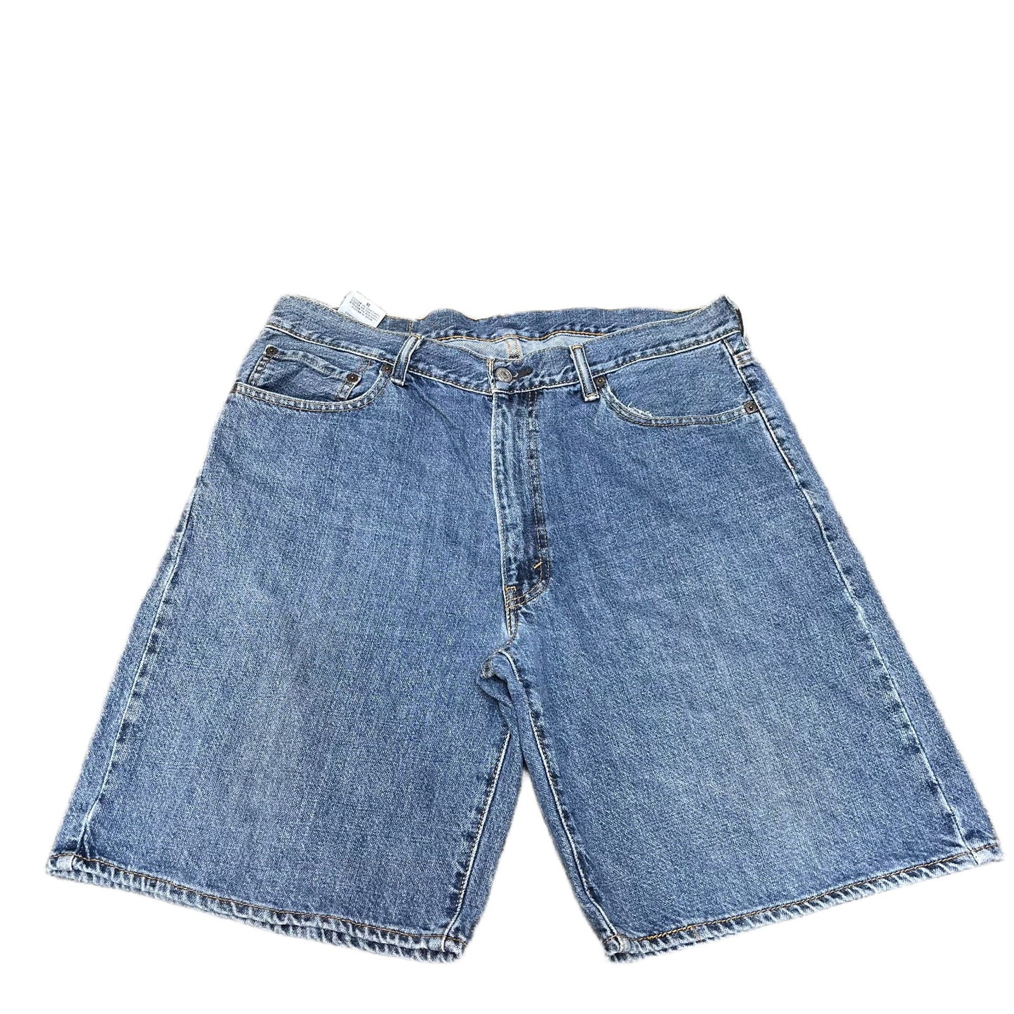 Levi's 550 Jean Shorts Fits as Mens XL 36" Waist Blue Denim Relaxed Fit Red Tab