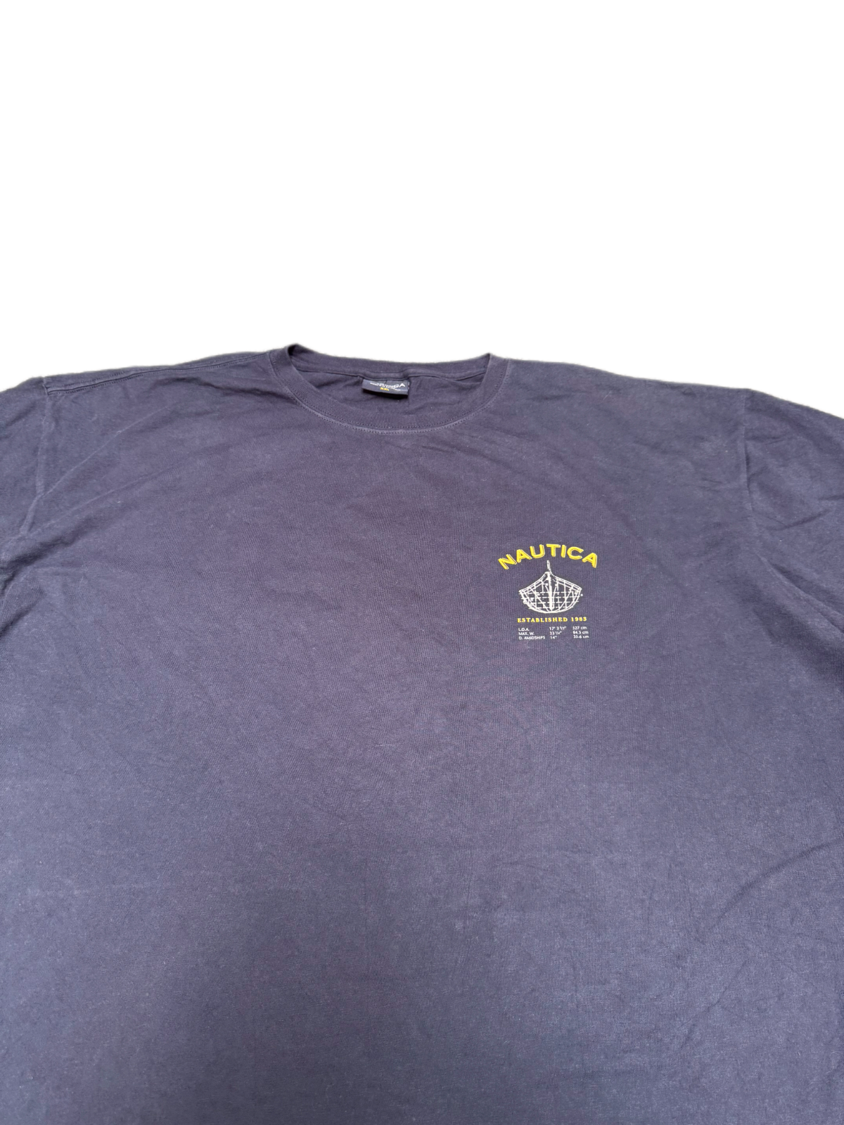 Nautica T-Shirt Mens Fits as XL Navy Graphic Logo Short Sleeve Crew Neck