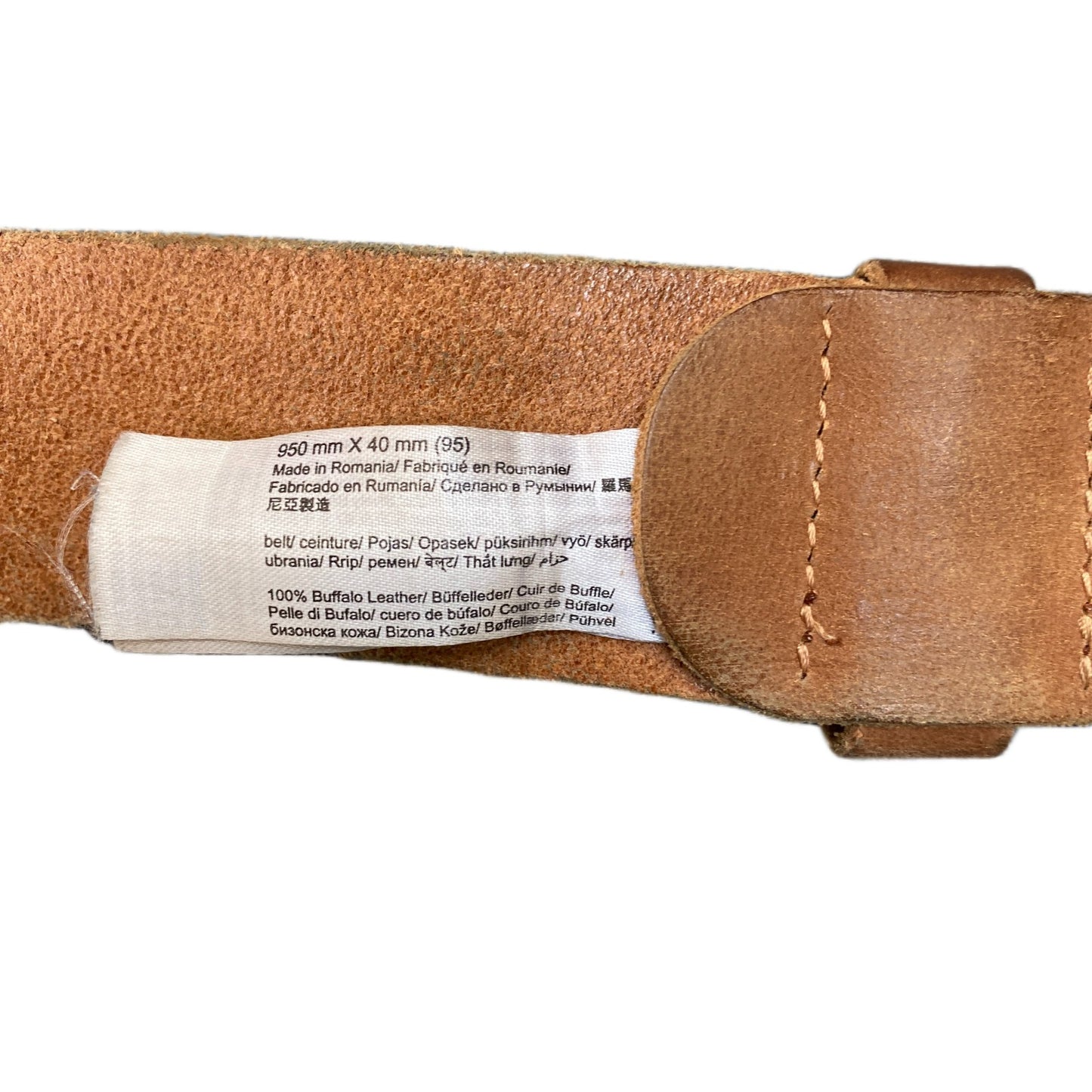 Esprit Waist Belt Mens Brown Leather Adjustable Silver Pin Buckle 42.5 Inches