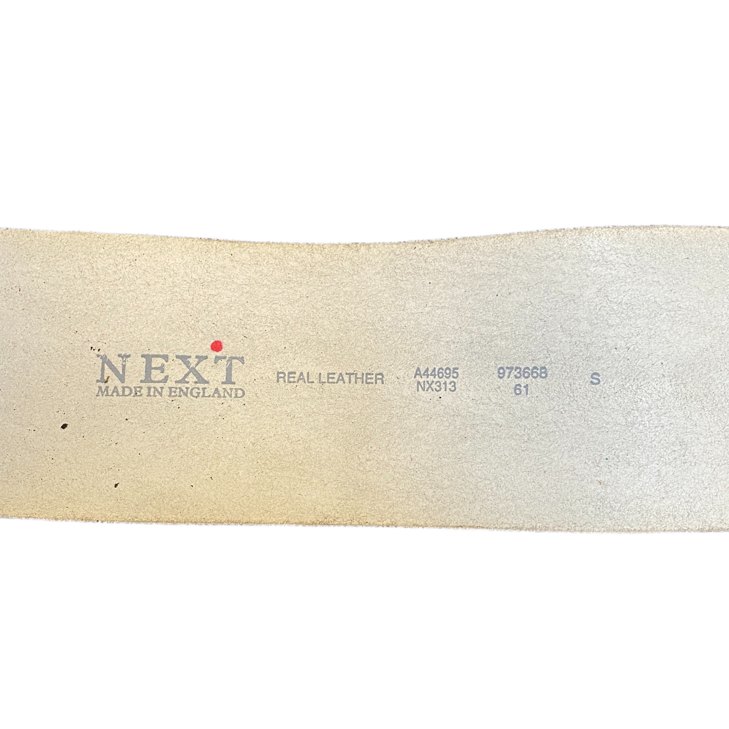 Next Waist Belt Womens Beige Leather Adjustable White Buckle 33.5 inches