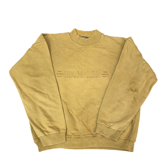 WAM Ltd Sweatshirt Mens Medium Brown Fleece Lined Crew Neck Long Sleeve Pullover