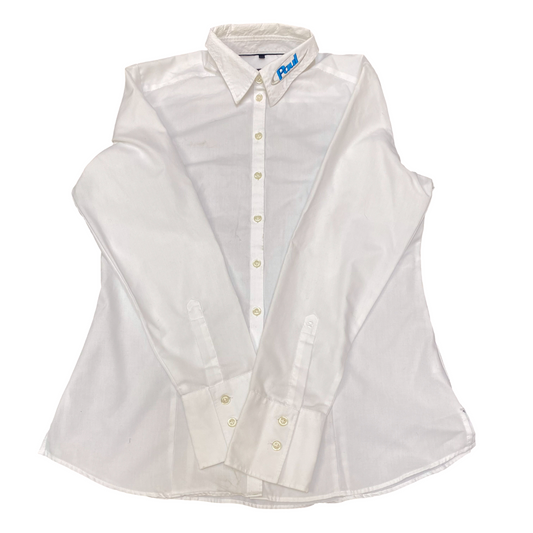 Shirt Top Womens M White Long Sleeve Collared Button Down Casual Outdoor