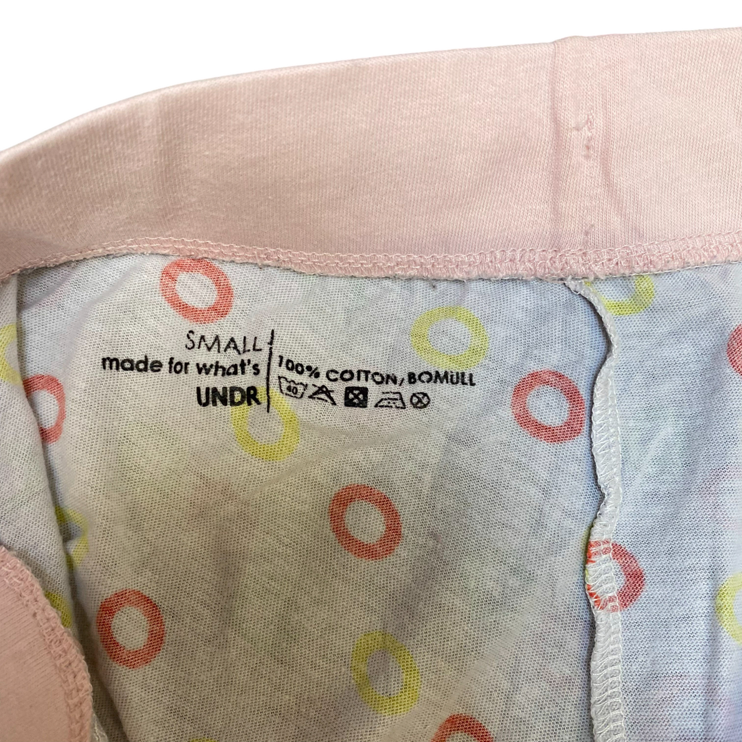 PJ Shorts Womens Small White Pink Polka Dot Drawstring Elastic Waist Dolphin Hem