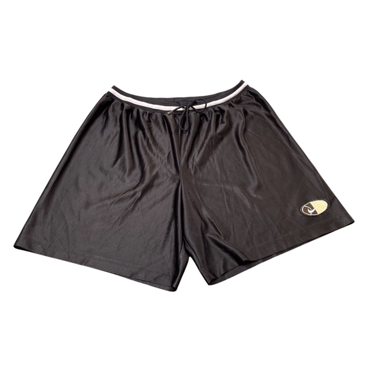 Nike Shorts Womens L Black Dri Fit Swoosh Logo Elastic Waist Drawstring Athletic