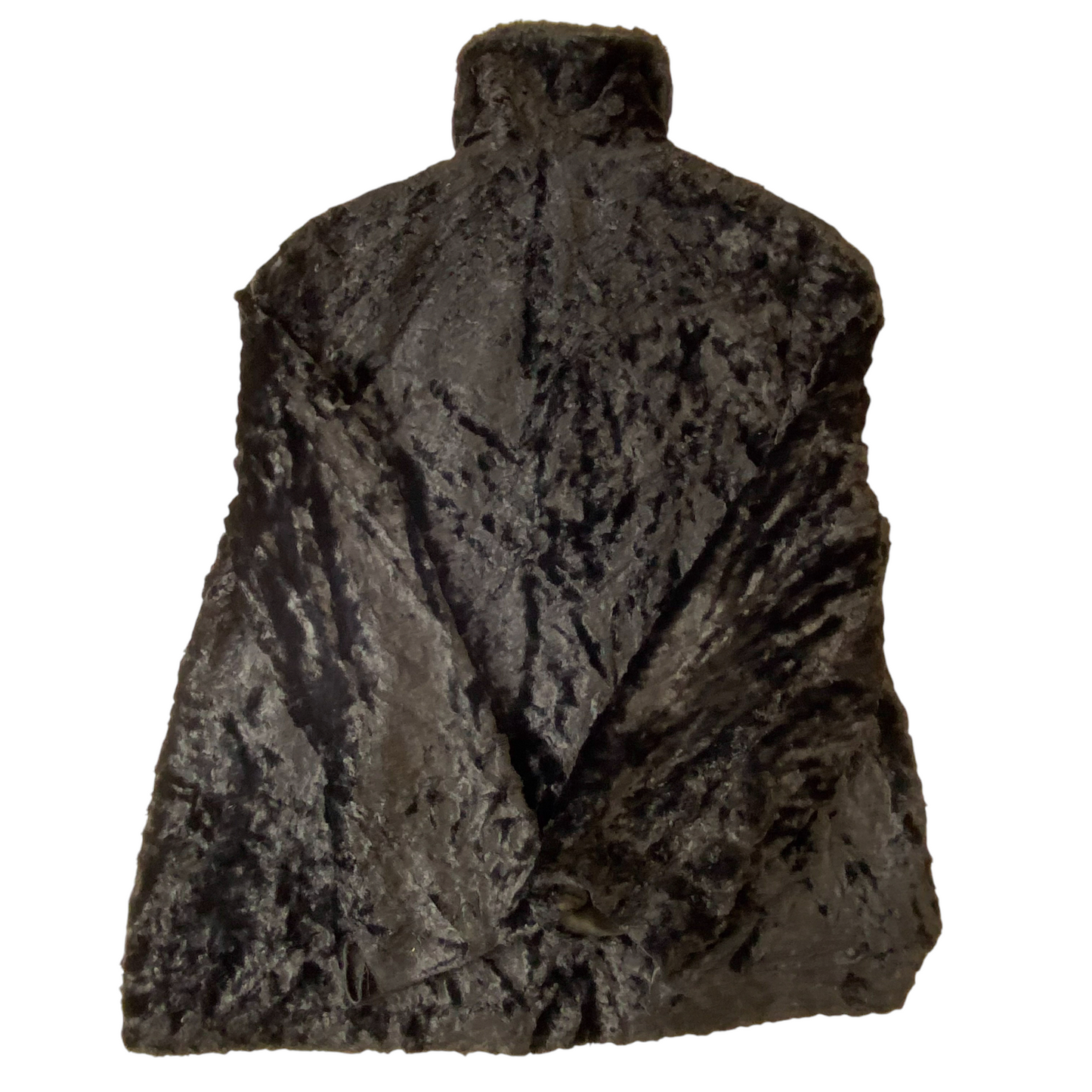 FOX'S Faux Fur Jacket Womens Large Black Classic Long Sleeve Collared Full Zip