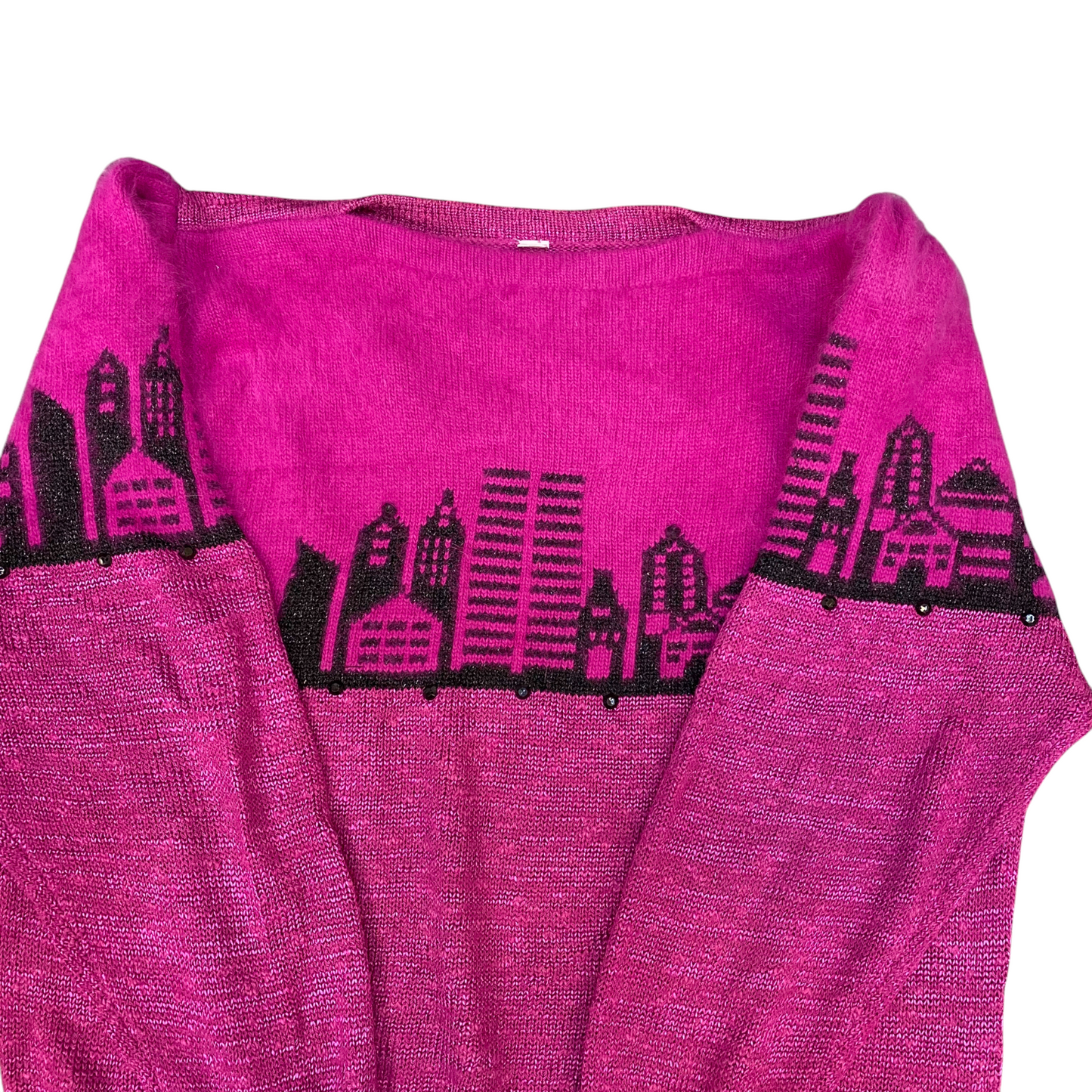 Jumper Womens Large Pink Knit Crew Neck Long Raglan Sleeve Outdoor Pullover