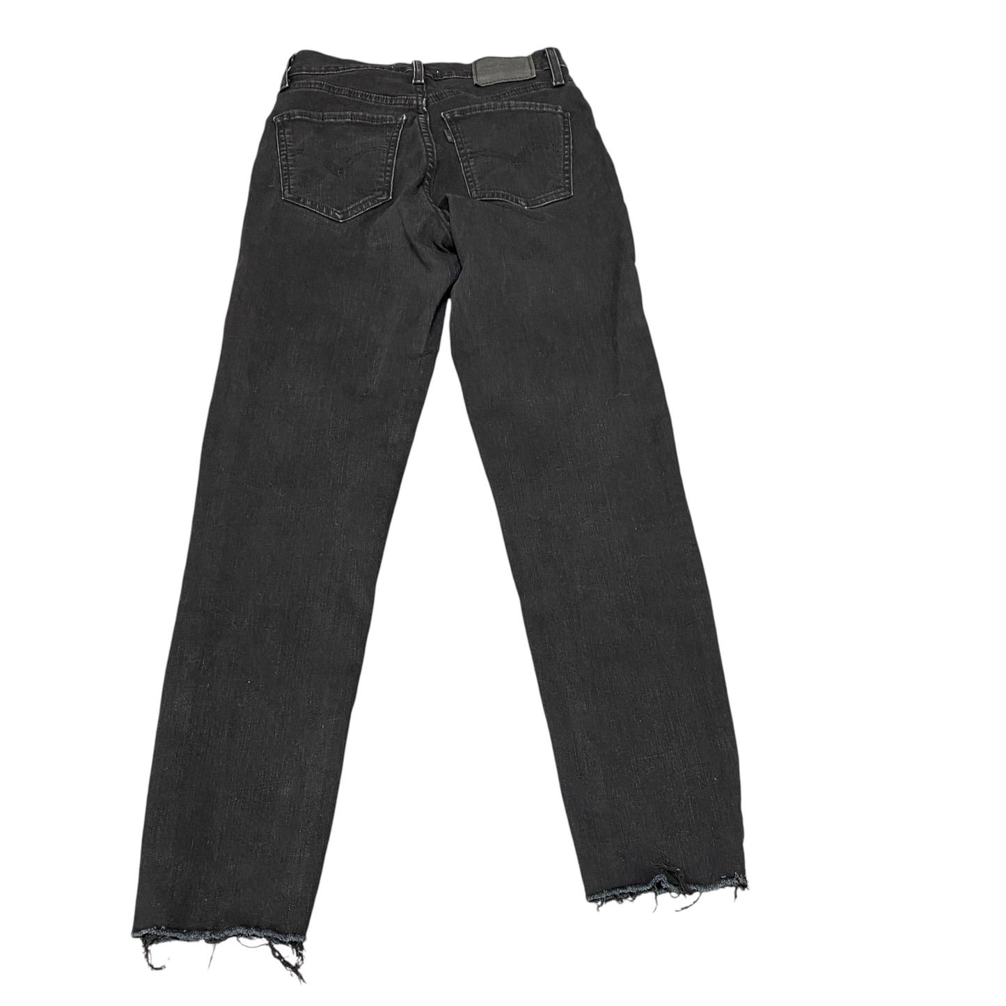 Levi's Jeans Women 25" Waist Black Mile High Super Skinny Leg Raw Hem Button Fly