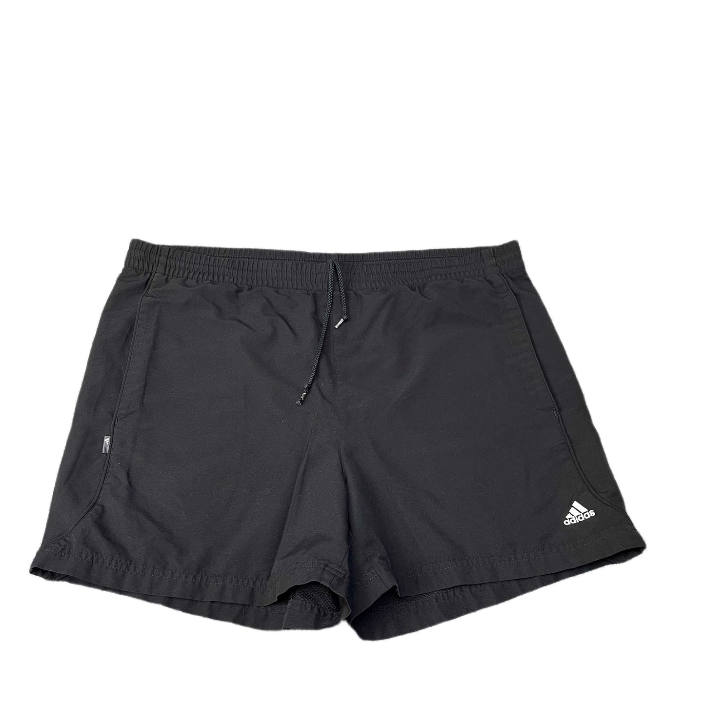 Adidas Athletic Shorts Men L 39" Waist Black Mesh Lined Gym Training Drawstring