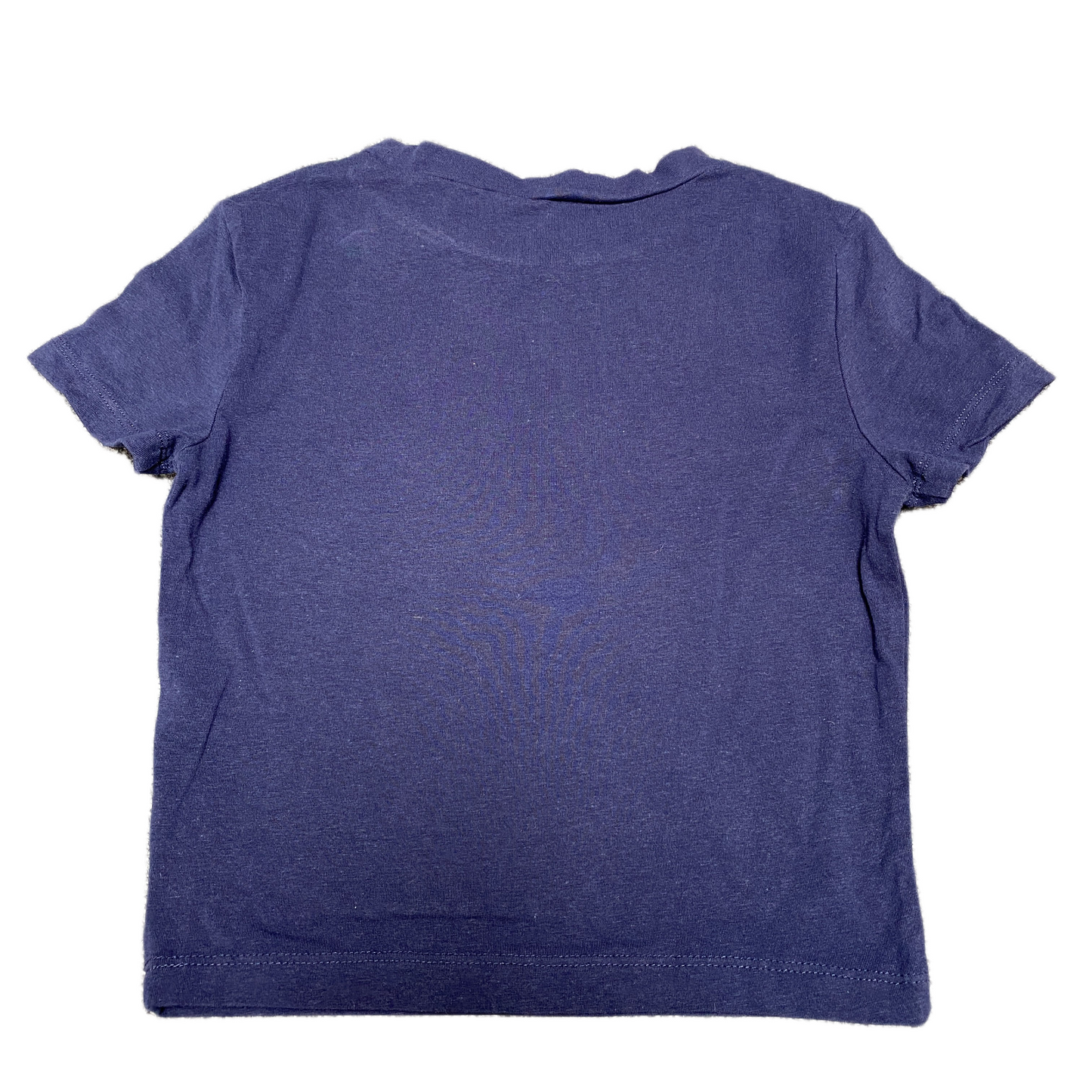 H&M Cropped T-Shirt Womens Small Navy Soft Ribbed Fitted Short Sleeve Round Neck
