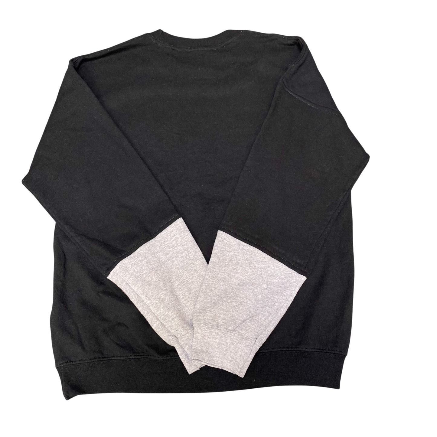 Nike Reworked Sweatshirt Mens Medium Black Grey Embroidered Spell Out Logo Y2K