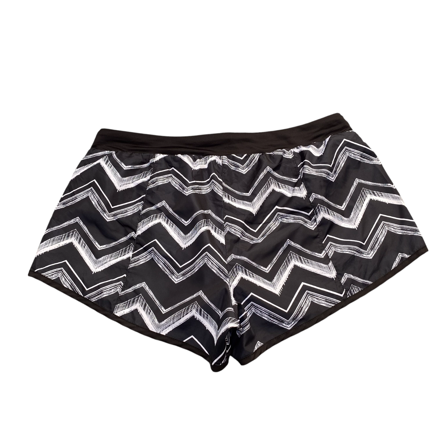 Running Sprinter Shorts XL Black Chevron Stretch Elastic Waist Athletic Fit