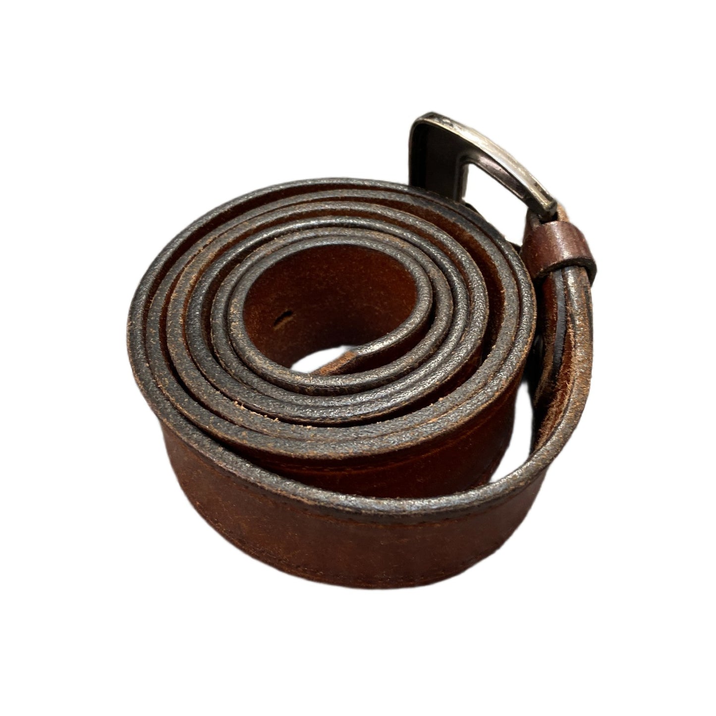 Magnum Jeans Waist Belt Mens Brown Leather Adjustable Silver Buckle 51.5 Inches