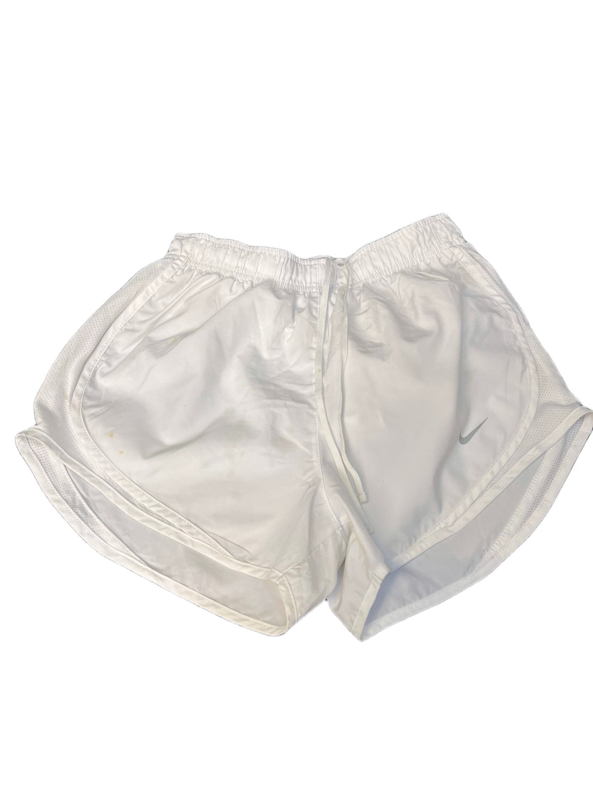 Nike Dri-FIT Running Shorts Womens Small 24" Waist White Performance Dolphin Hem