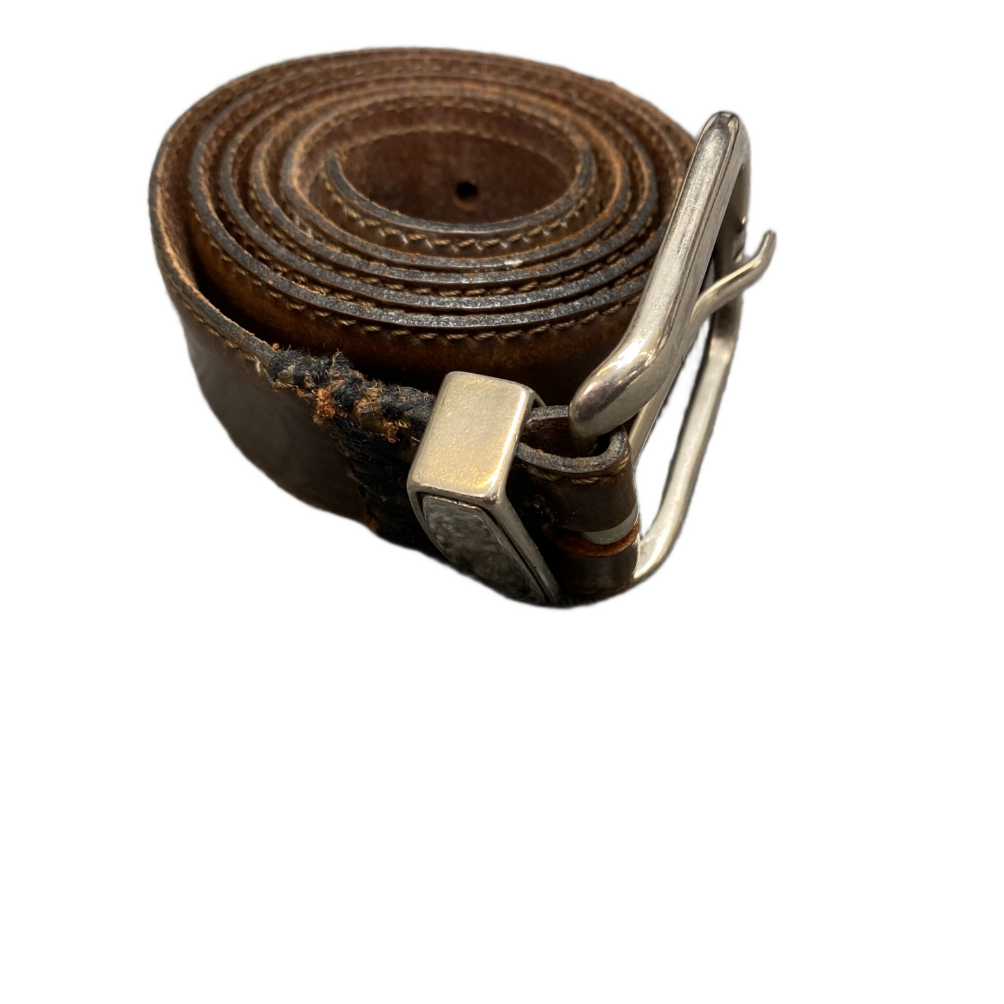 Waist Belt Mens Brown Leather Adjustable Silver Pin Buckle 39.5 inches