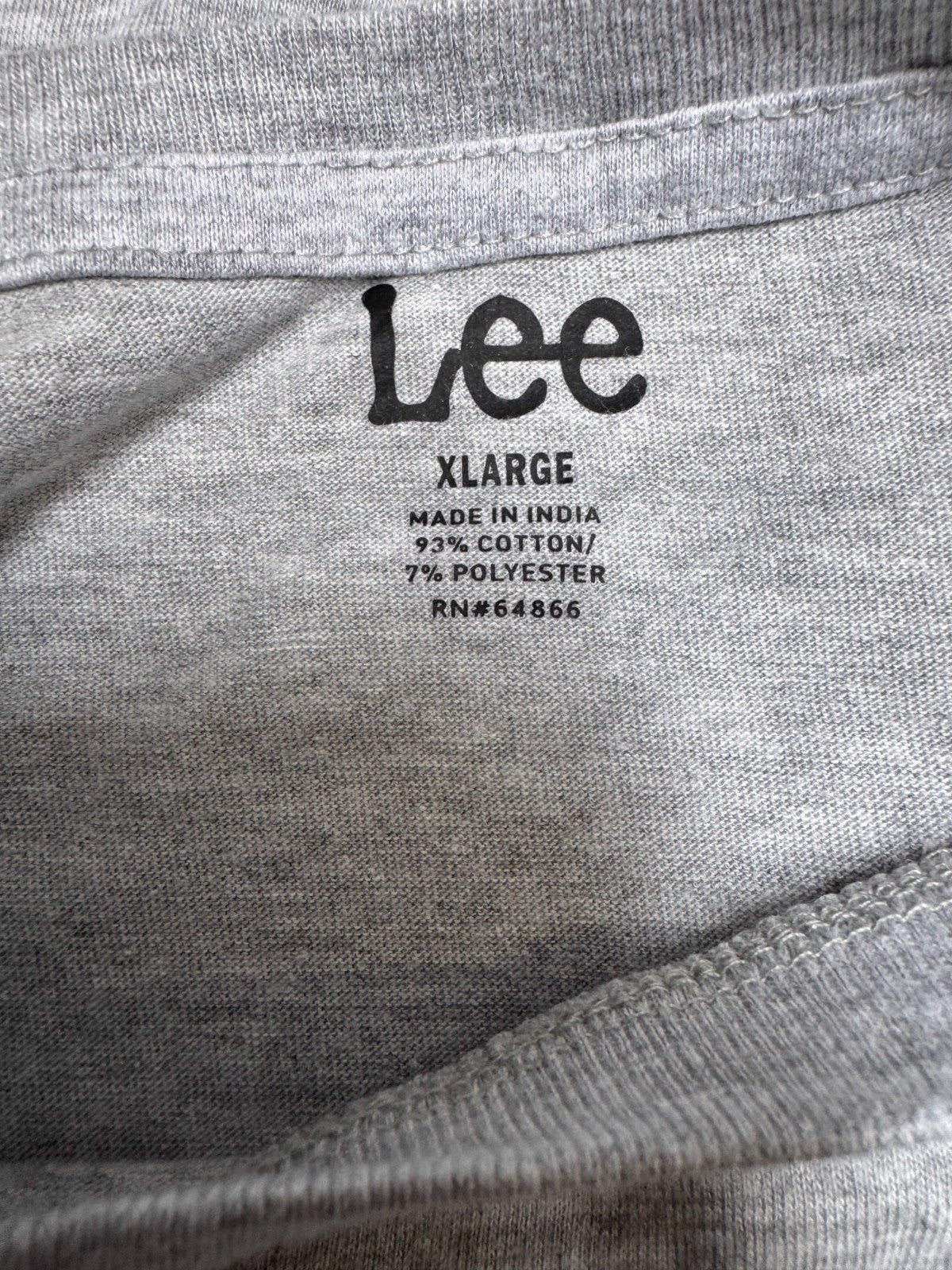 Lee T-Shirt Fits as Mens XL Grey Graphic Print Stretch Short Sleeve