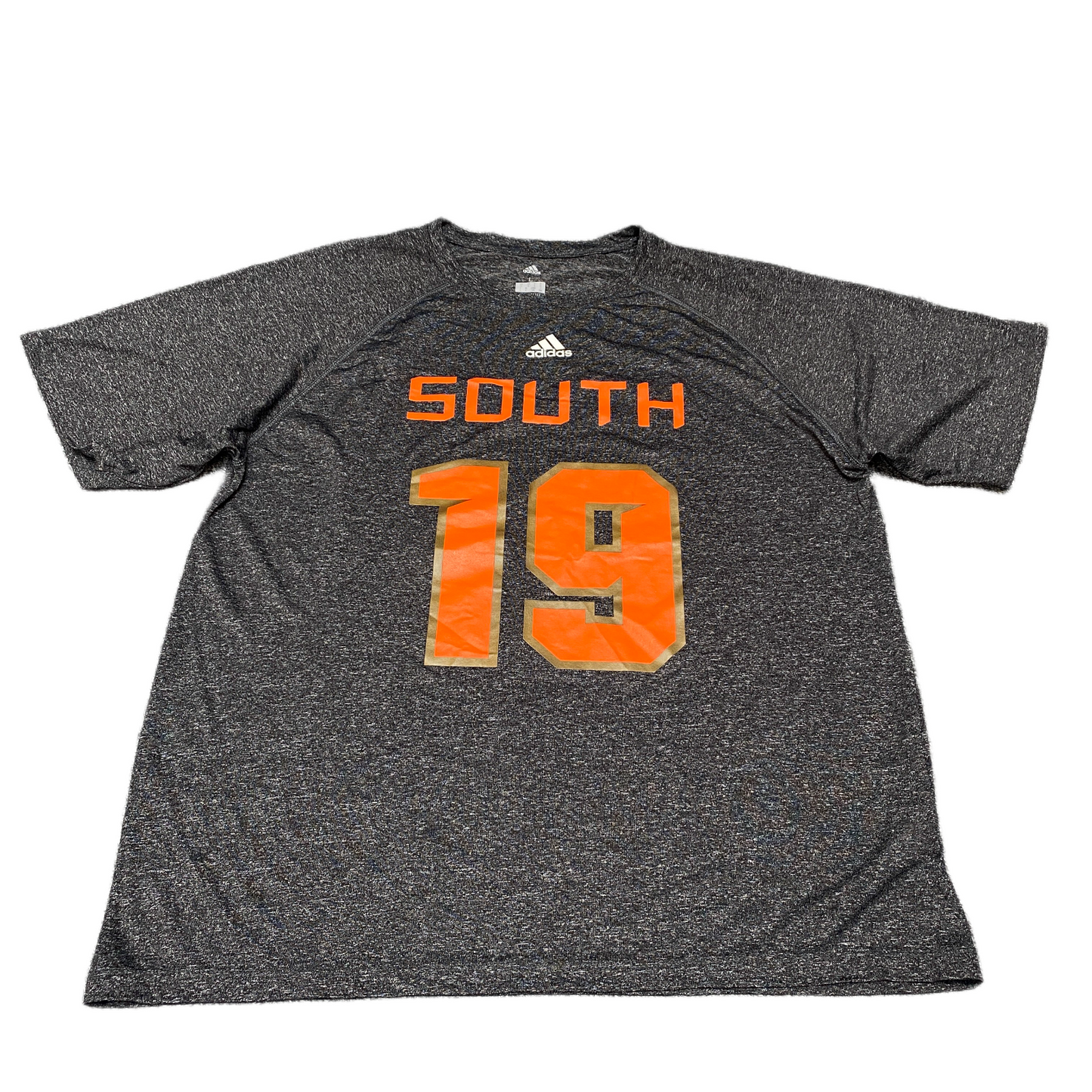 Adidas Climalite T-Shirt Mens L Grey Heather Short Sleeve Crew Neck South 19 Tee