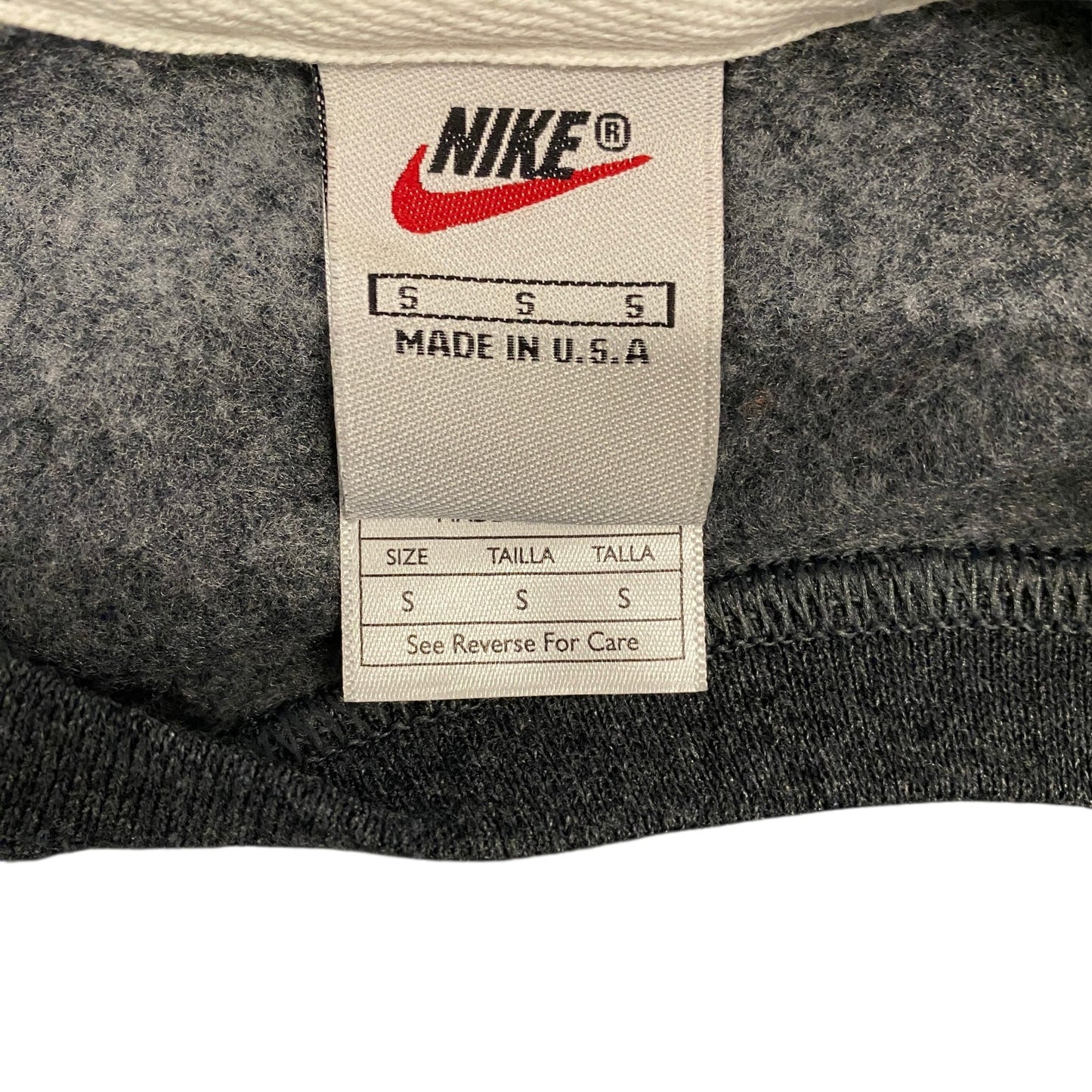 Nike Reworked Sweatshirt Mens S Green Grey Embroidered Spellout Logo Vintage Y2K