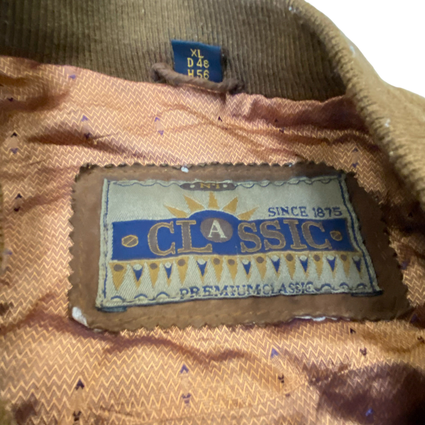 Classic Bomber Jacket Mens XL Brown Suede Leather Flap Pockets Button Front