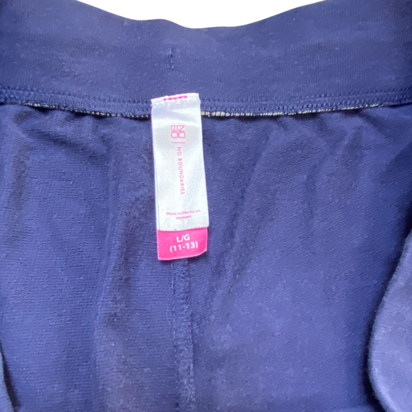 No Boundaries Sprinter Running Shorts Women Large Blue Elastic Waist Dolphin Hem