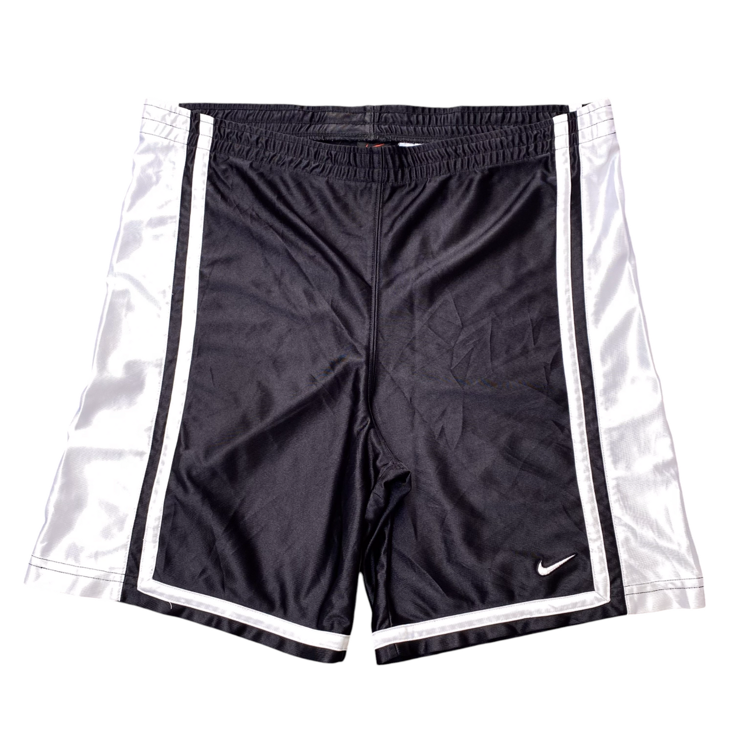 Nike Shorts Womens Large Black White Elastic Waist High Rise Stretch Athletic