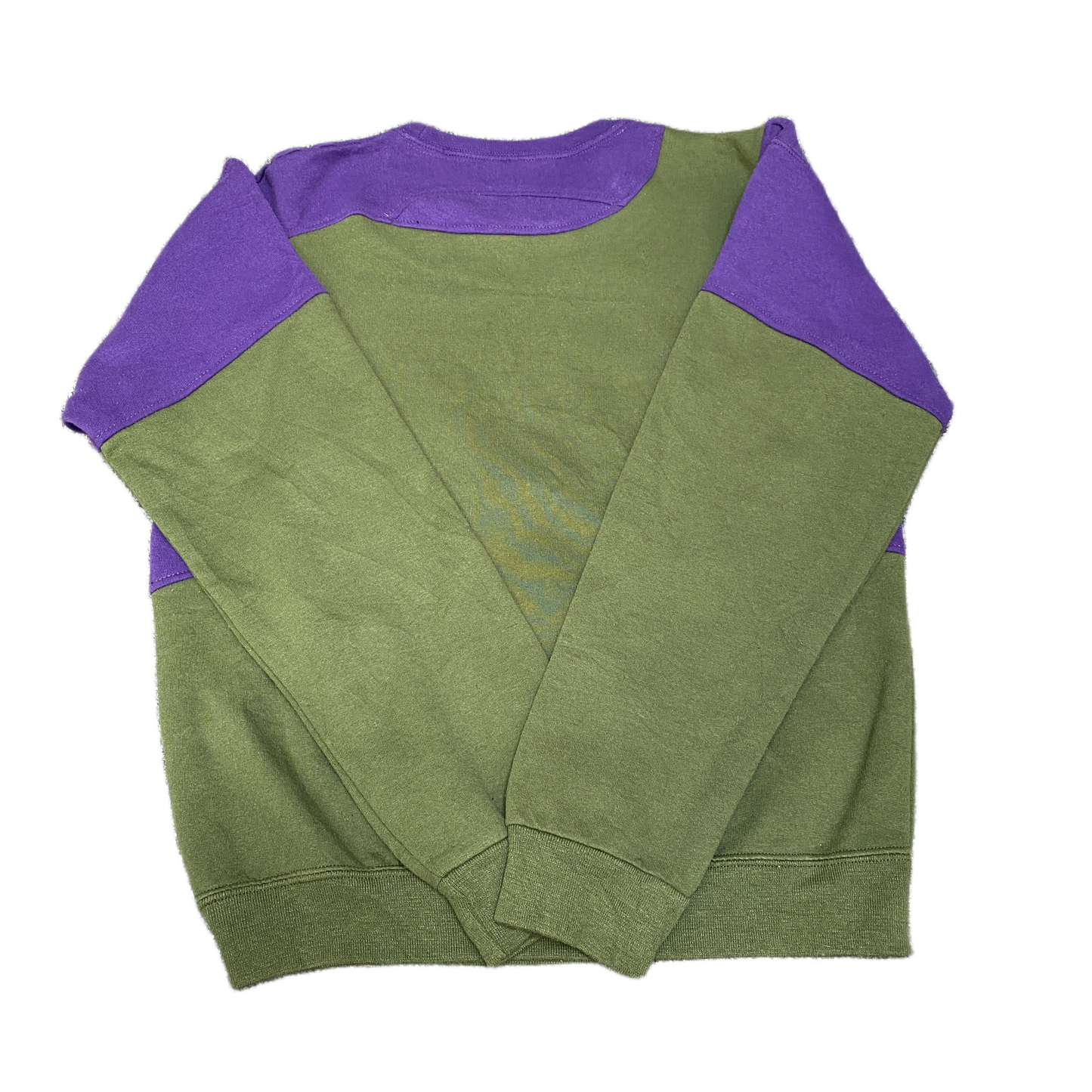 Nike Reworked Sweatshirt Mens M Purple Green Embroidered Spellout Logo Vtg Y2K