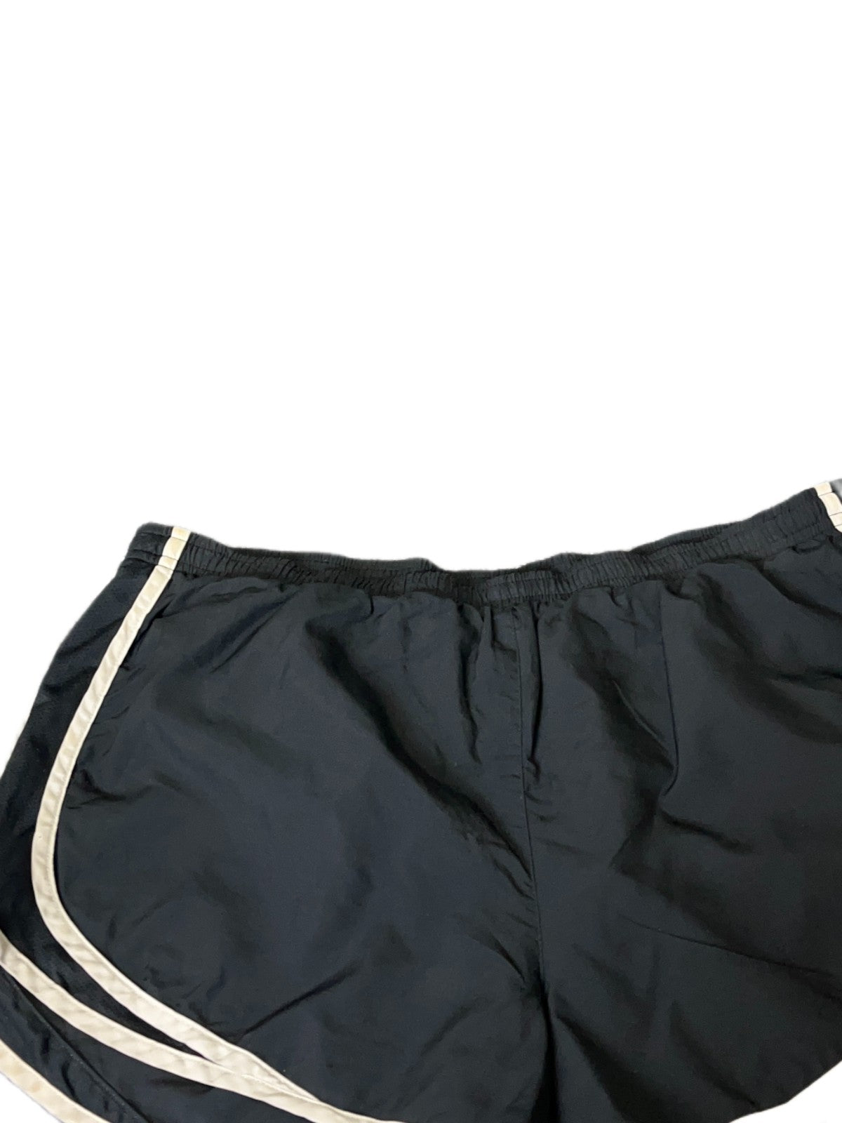Nike Dri-FIT Running Shorts Fits as Womens XL 34" Waist Black White Dolphin Hem