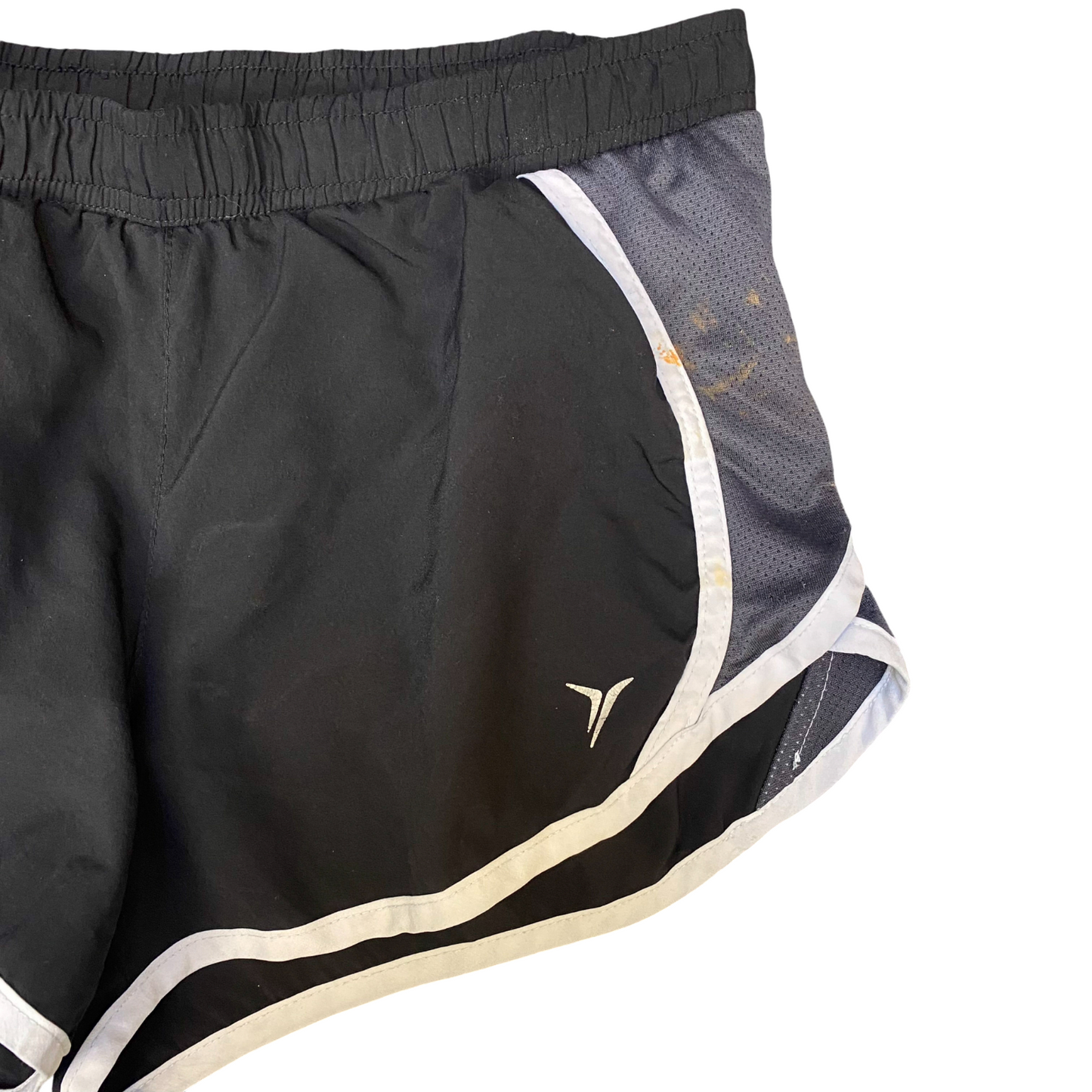 Active Running Sprinter Shorts Women XS Black Athletic Gym Side Mesh Dolphin Hem