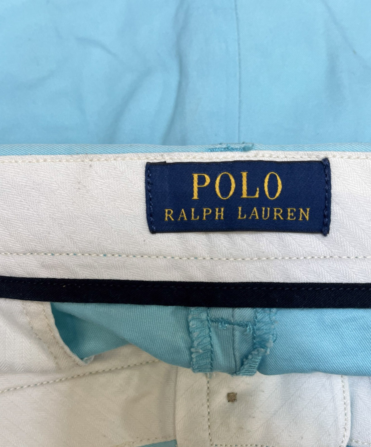 Polo Ralph Lauren Chino Shorts Fits as Mens XL 39" Waist Turquoise Flat Front