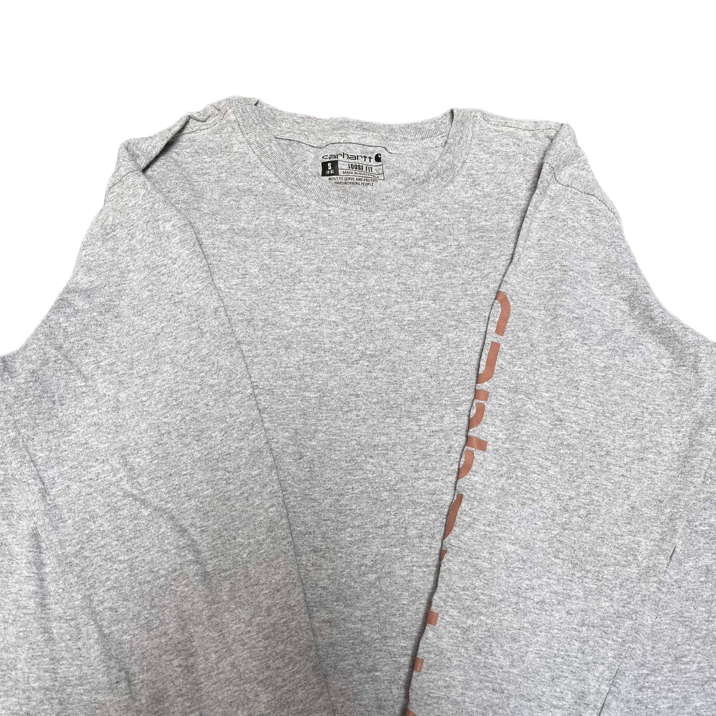 Carhartt Pocket T-Shirt Womens S Grey Heather Loose Fit Long Sleeve Summer Tee