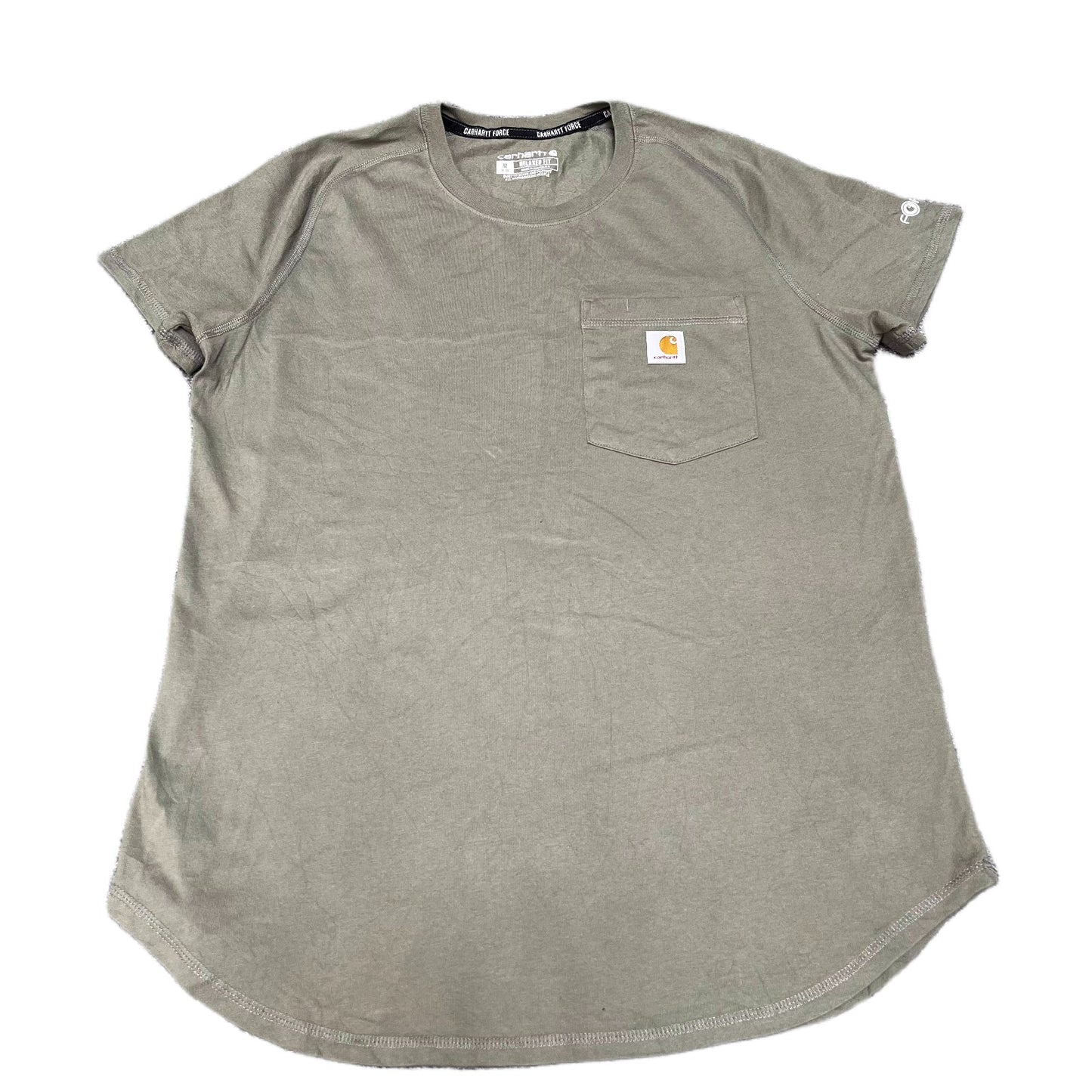 Carhartt Force Pocket T-Shirt Womens M Olive Green Relaxed Fit Short Sleeve Tee