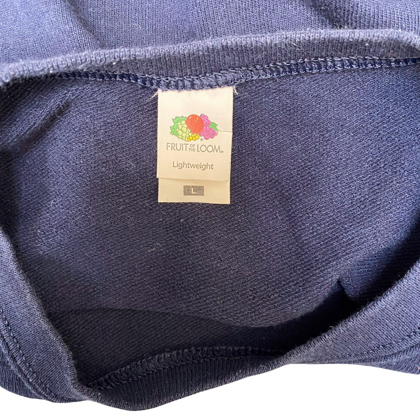 Fruit of The Loom Sweatshirt Mens Large Blue Long Sleeve Crew Neck Pullover