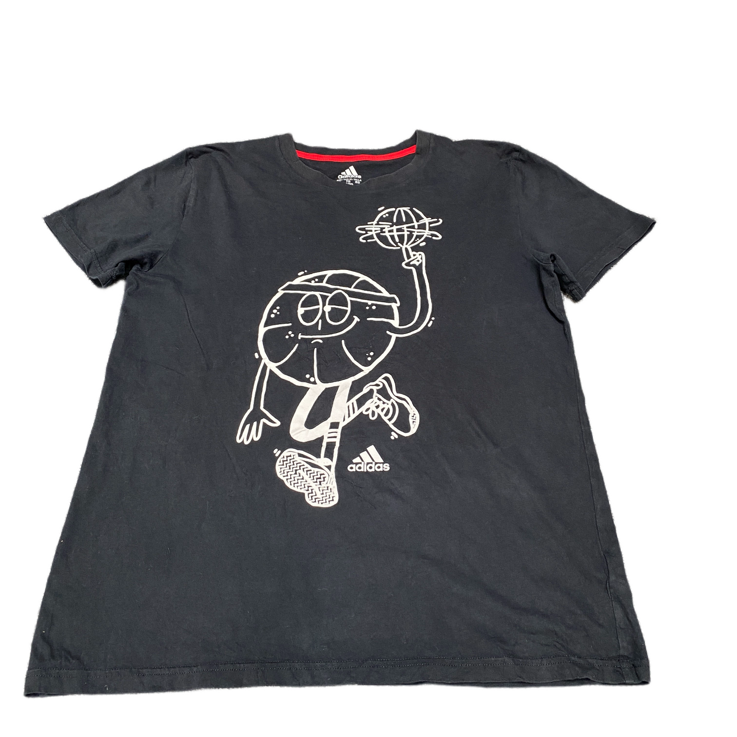 Adidas T-Shirt Womens M Black Graphic Print Short Sleeve Crew Neck Pullover Tee