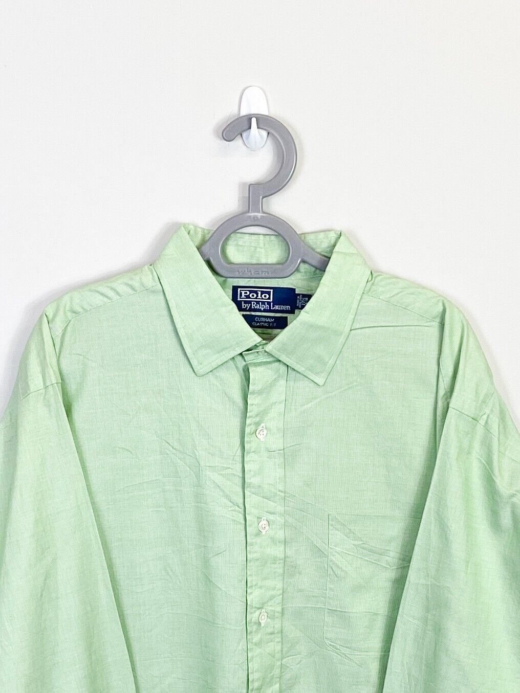 Ralph Lauren Dress Shirt Mens Large Green Curham Classic Fit Pockets Button Down