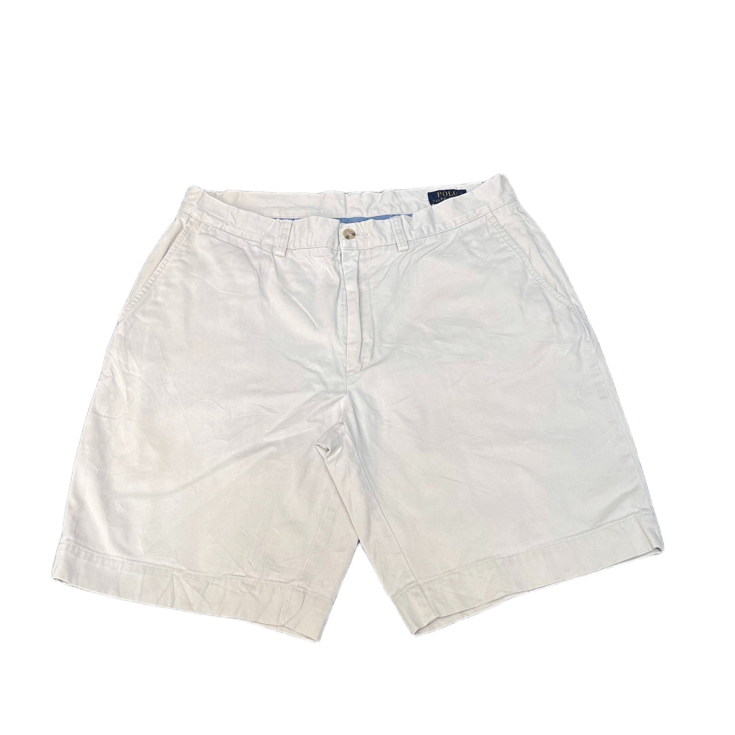 Polo Ralph Lauren Chino Shorts Fits as Mens Medium 32" Waist Cream Flat Front