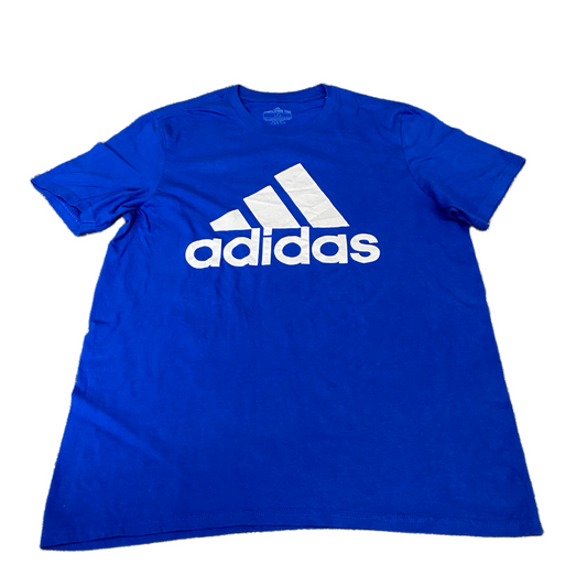 Adidas Amplifier T-Shirt Womens L Blue Relaxed Fit Moisture Wicking Crewneck Tee