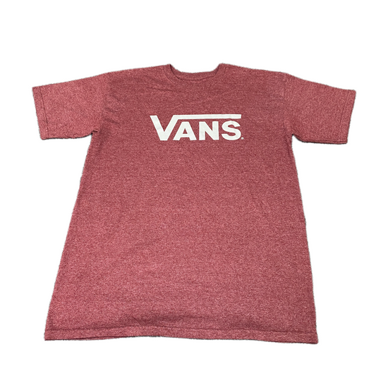 Vans T-Shirt Mens M Burgundy Graphic Logo Classic Fit Short Sleeve Summer Tee