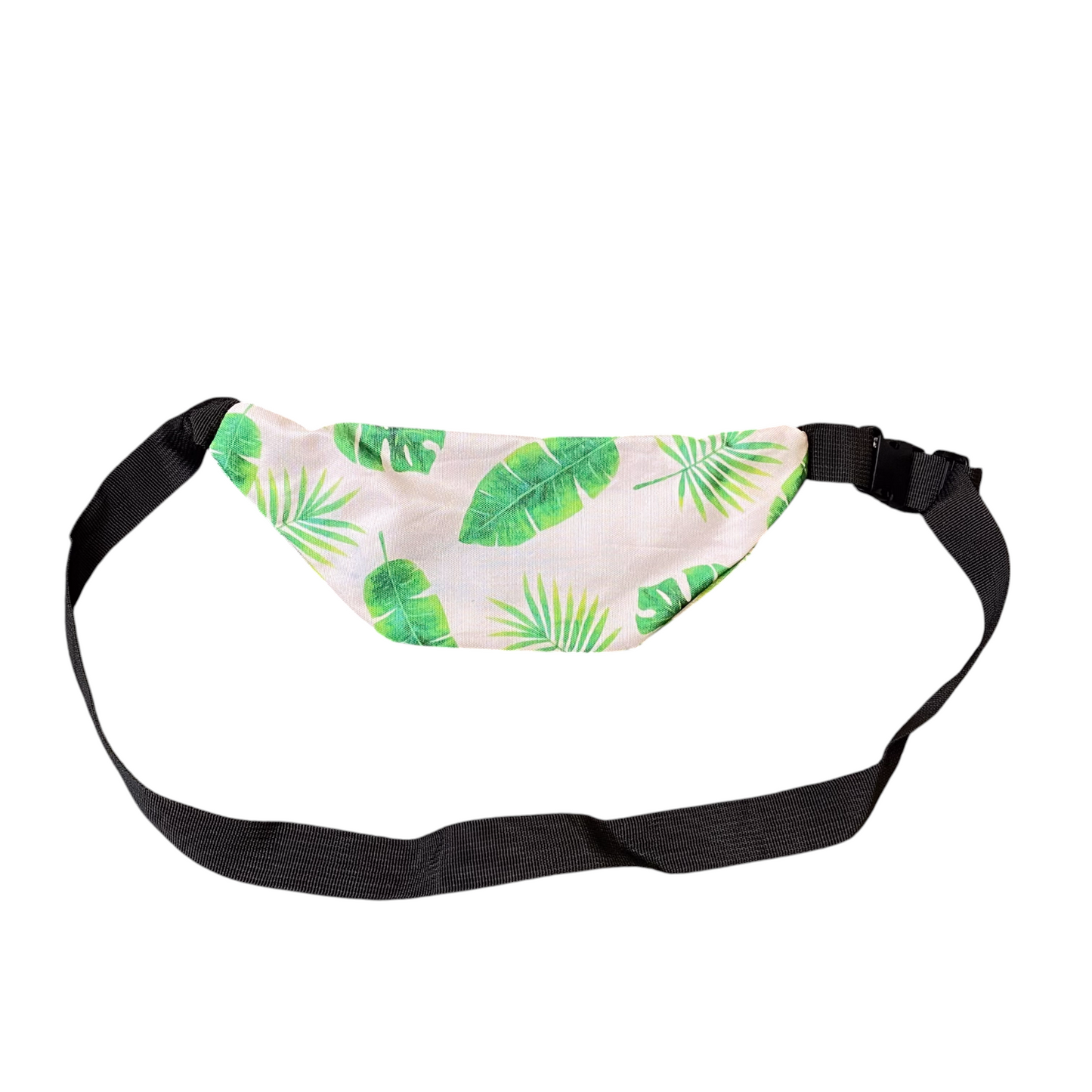 Flamingo Flowers Pattern Unisex Waist Fanny Pack Bum Bag Green White Adjustable
