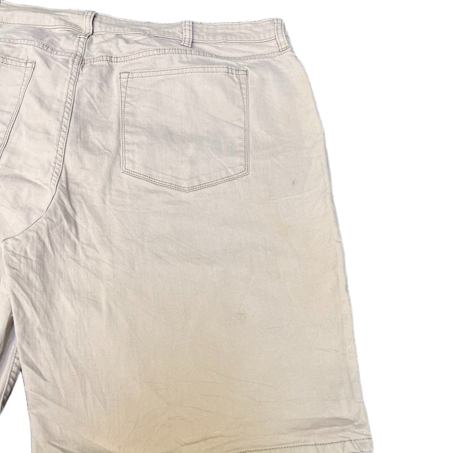 Lee Riders Bermuda Shorts Fits as Womens 2XL 42" Waist Beige Denim Mid Rise
