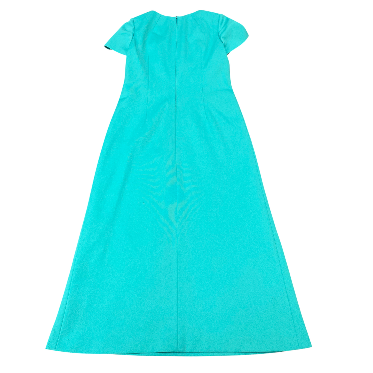 Diolen Long Maxi Dress Womens S Blue Embroidered Beaded Round Neck Back Zip