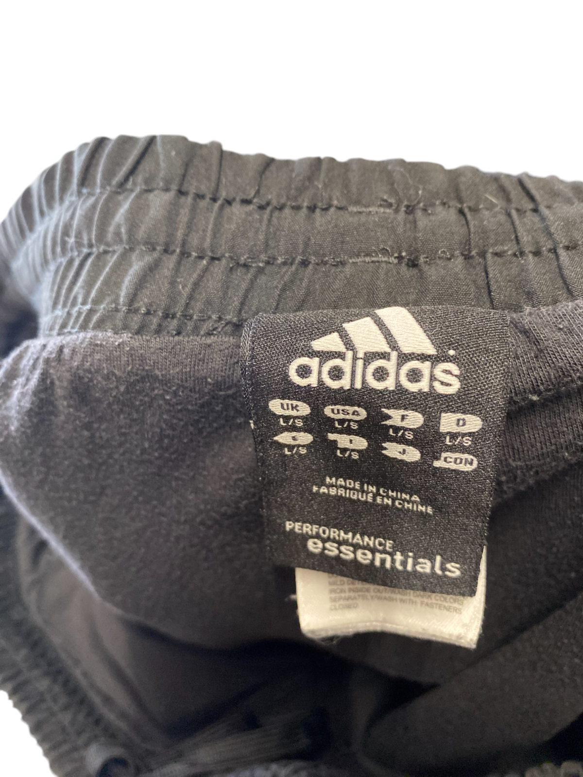 adidas Joggers Mens Large Black 3 Stripes Elastic Waist Straight Leg Sweatpants