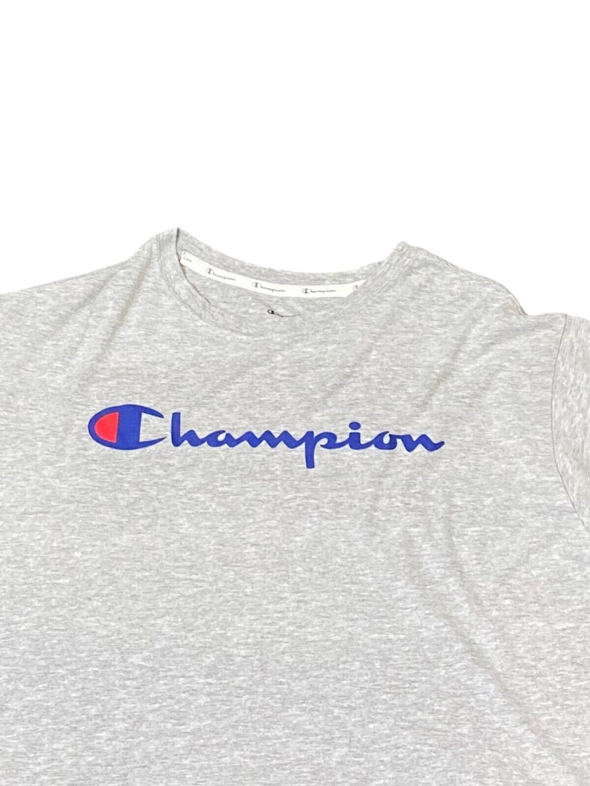 Champion T-Shirt Men's Medium Grey Authentic Classic Crew Neck Trendy Pullover