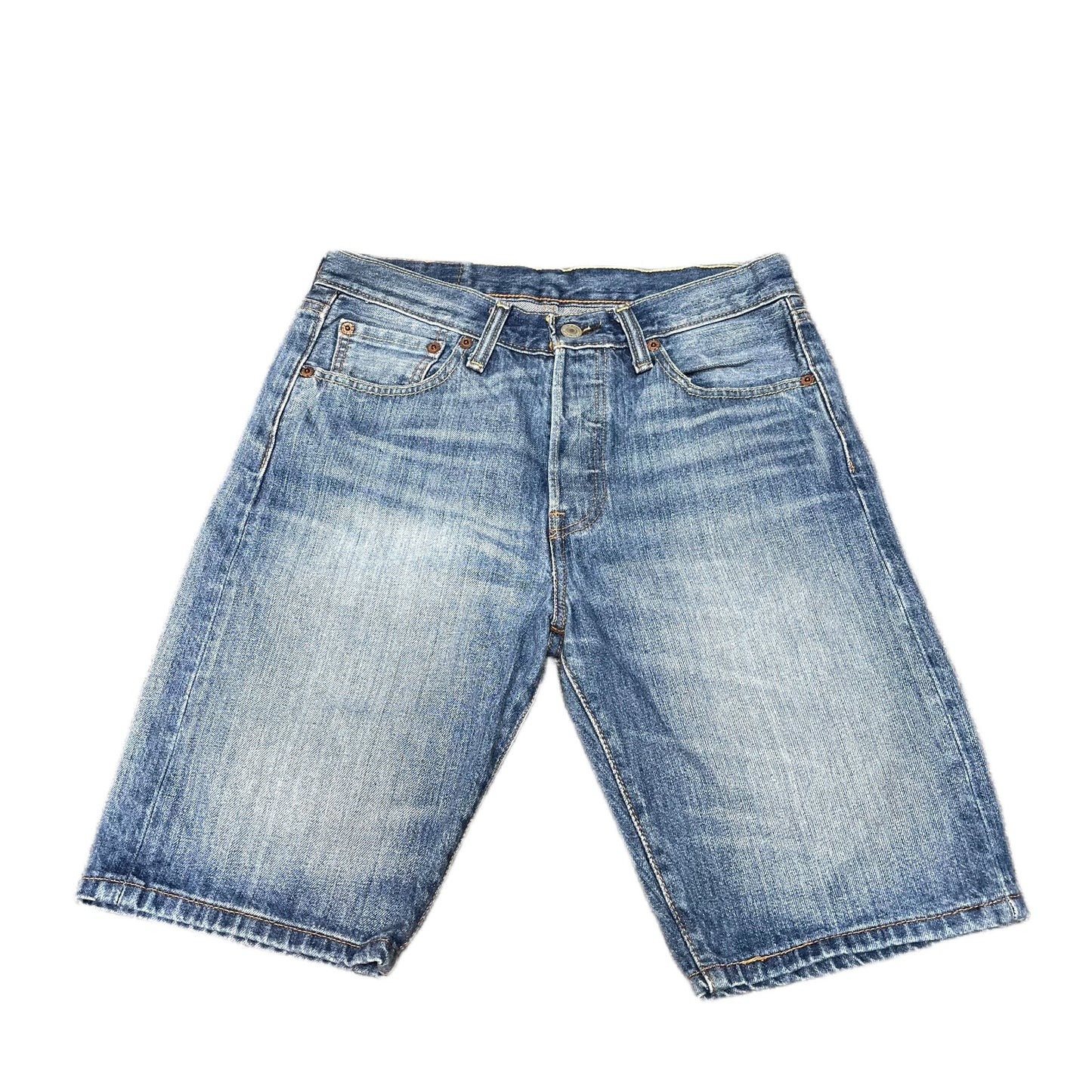 Levi's 501 Jean Shorts Fits as Mens Small 29" Waist Blue Denim Faded Red Tab