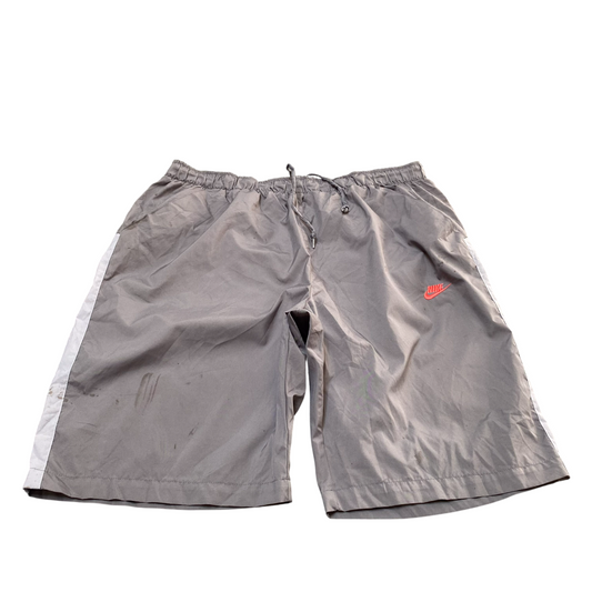 Nike Swim Shorts Mens XXL Grey Embroidered Swoosh Logo Drawstring Mesh Lined