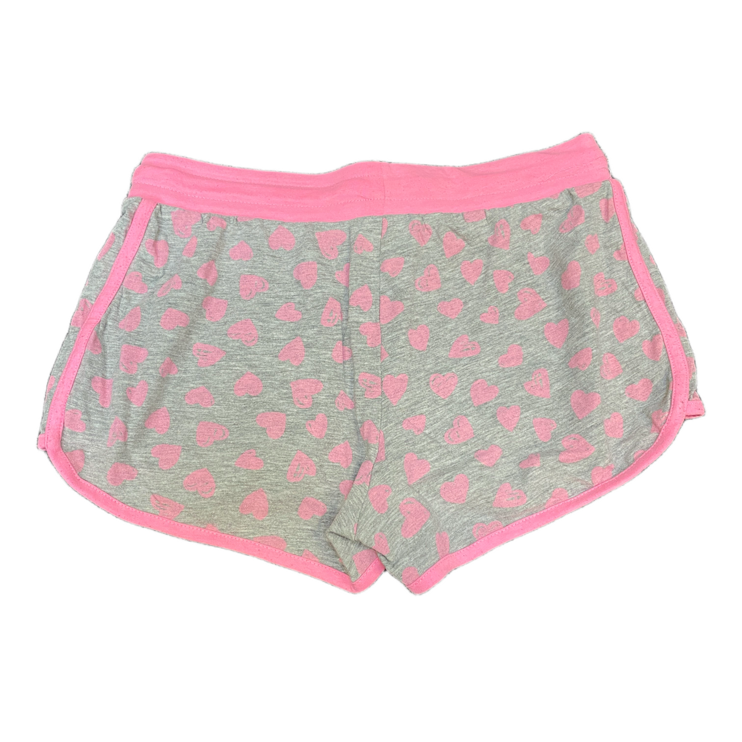 Running Sprinter Shorts Womens M 27" Waist Grey Pink Heart Print Athletic