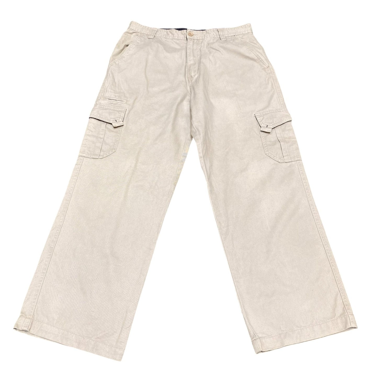 Mens Cargo Trousers Medium Beige Casual Straight Leg Comfort Fit Hiking Outdoor