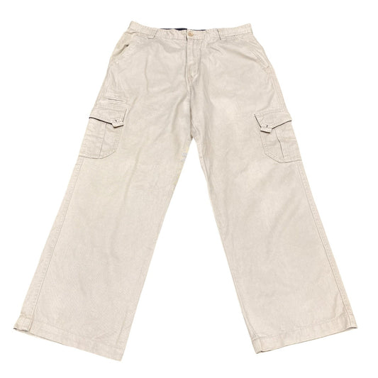 Mens Cargo Trousers Medium Beige Casual Straight Leg Comfort Fit Hiking Outdoor