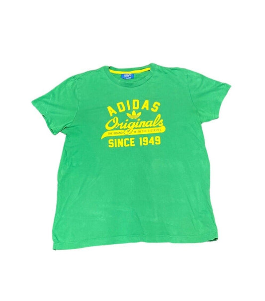 Adidas Originals Spellout T-Shirt Green Womens L Front Logo