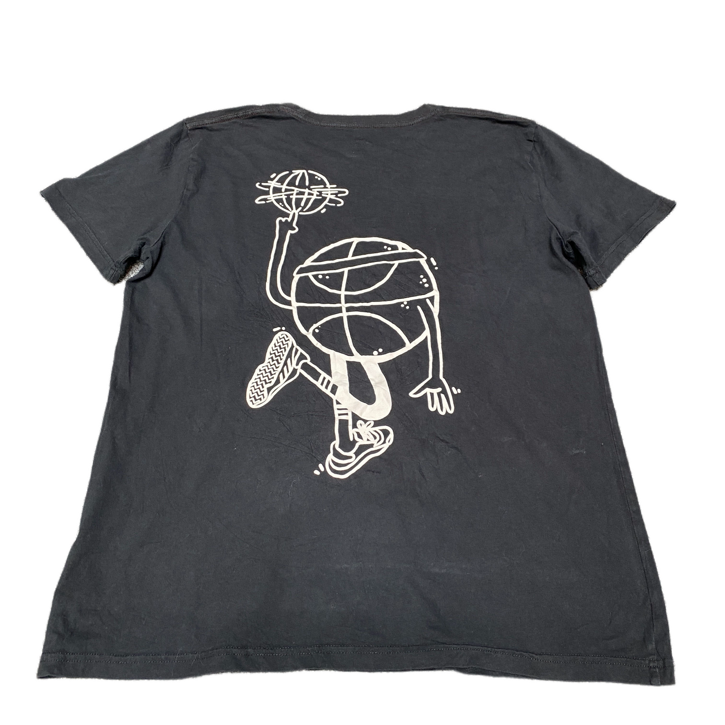 Adidas T-Shirt Womens M Black Graphic Print Short Sleeve Crew Neck Pullover Tee