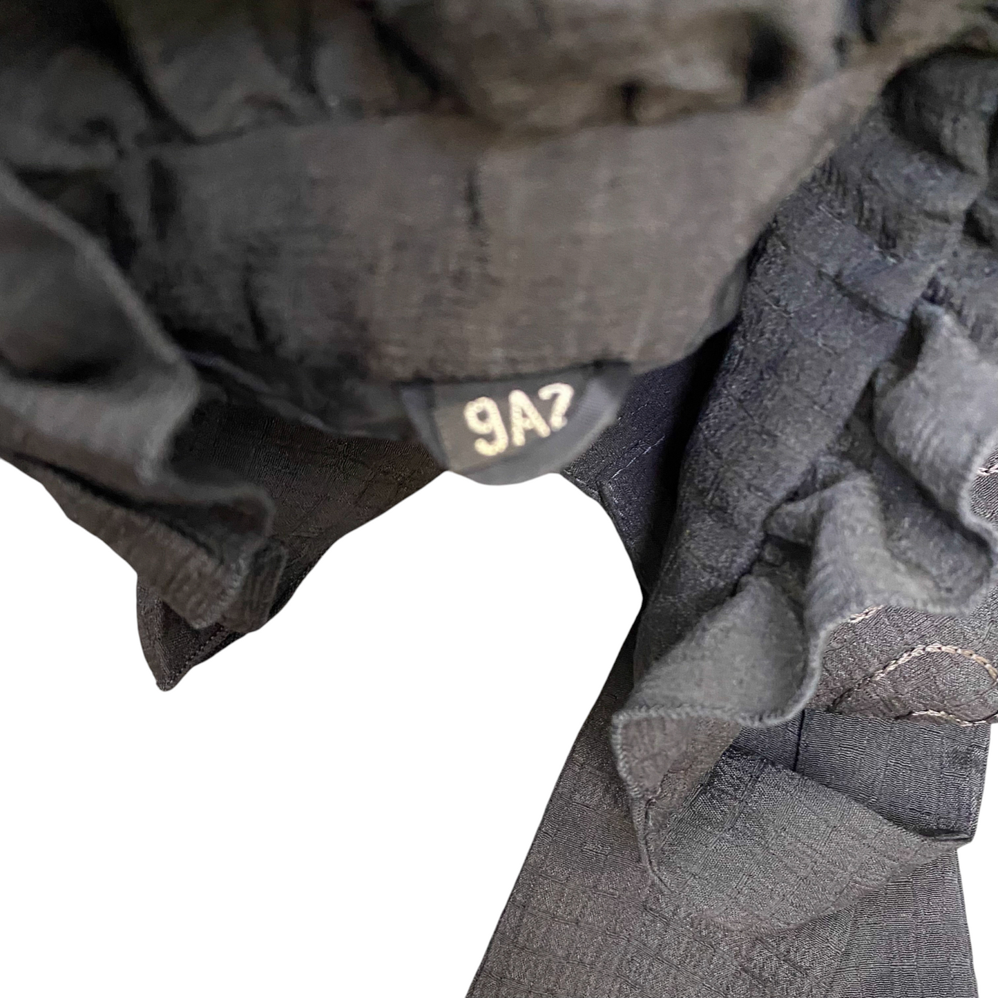 A-Line Maxi Dress Womens Black Belted Long Sleeve Ruffle Trim Button Front