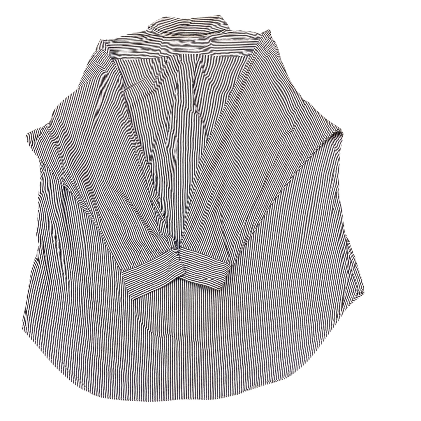 Ralph Lauren Formal Shirt Mens XL Blue Black Striped Classic Fit Button Down